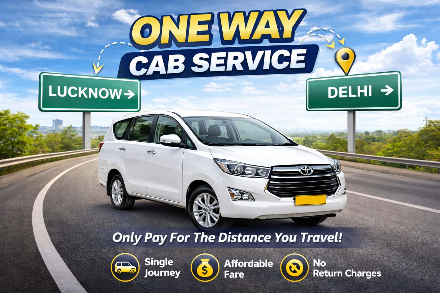 One Way Taxi Service from Lucknow at Affordable Fare