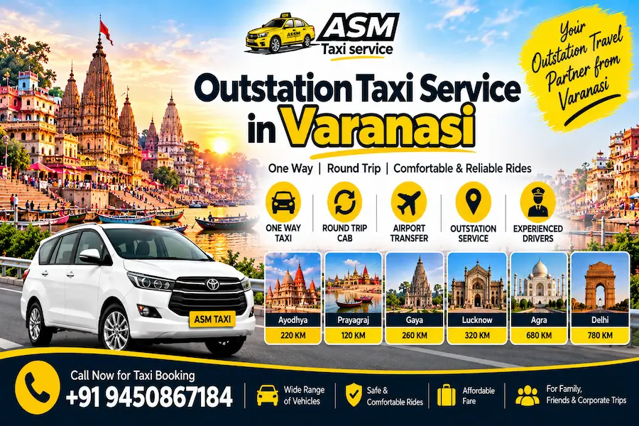 Outstation Taxi Service in Varanasi - Intercity Cabs